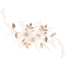 Klassisches Braut-Haarband mit Perlen und Strasssteinen für Damen, Stoffblumen-Haarband