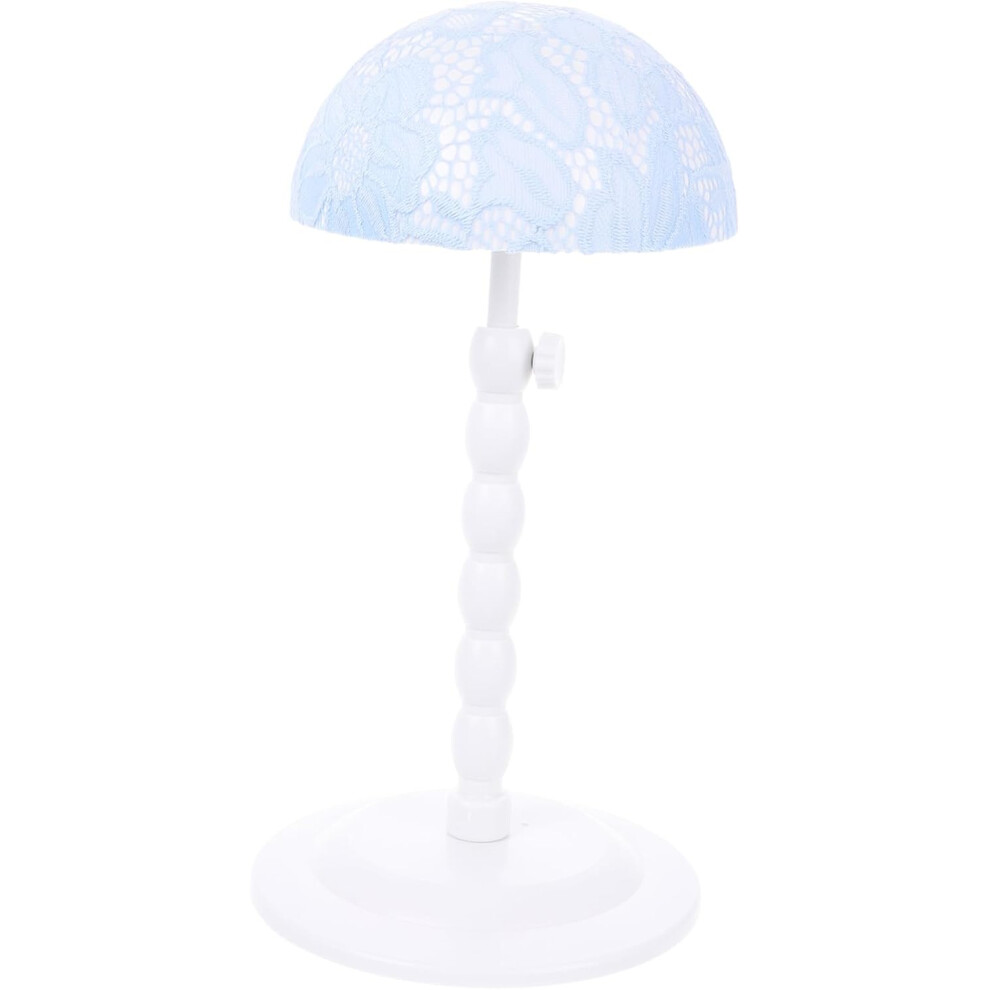 Hkhbjs Adjustable Wig Stand Stable Plastic Base And Fabric Cap, Portable Hat Display Rack For Home Use