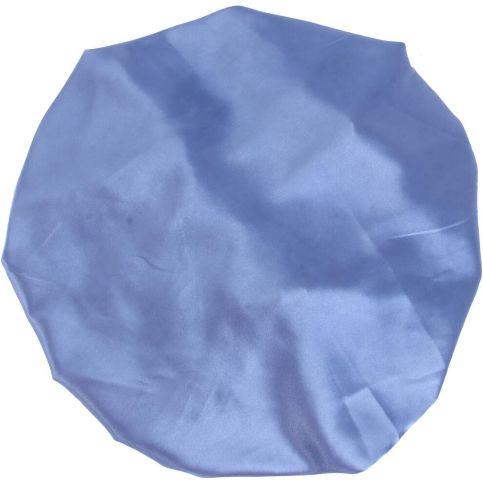 Hkhbjs Fungus Edge Shower Cap Double-Layer Design Satin Material Reusable For Women And Girls For Bathing And Sleeping