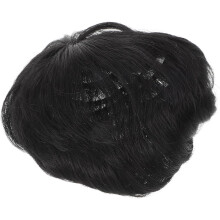 Haarwiderstand, Verformung und für ein natürliches Aussehen, Toupet-Patch, realistische Haarperücke, schwarz