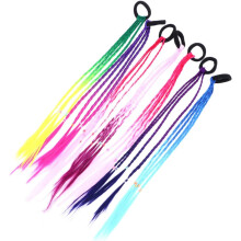 Elastici per capelli colorati sfumati per parrucche, 6 pezzi assortiti blu, viola, rosa, verde e giallo, accessori per capelli intrecciati