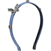 Damen-Haarband mit Schmetterlingsmotiv aus Denim – modisches Styling-Accessoire für jeden Tag
