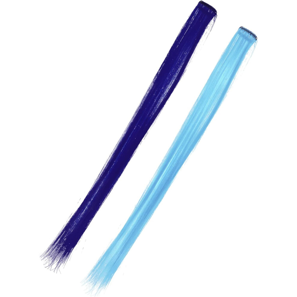 Hkhbjs 10Pcs Clip-In Hair Extension Pieces Straight Synthetic Blue Ombre Hair Extensions For Women Natural Look Cosplay And Party Use With Clips