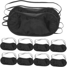 Slaapmaskers 10 stuks Zwart Polyester Wegwerp Oogmasker Reisblinddoek Lichtblokkerend voor Slapen en Ontspanning