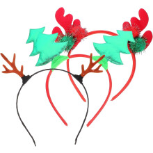 3er-Pack Weihnachtsbaum-Geweih-Haarreifen, dekorative Haarreifen für Weihnachtsfeiern