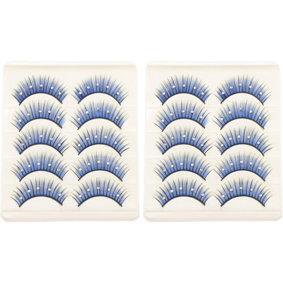 Hkhbjs 10Pairs Glitter False Eyelashes Rhinestones Sparkling Makeup Eyelashes For Stage Performance Latin Dance And Cosplay Events