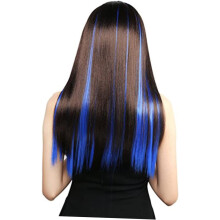 10 Stück Highlights Synthetische Clip-In-Haarverlängerungen, glattes Haar, Clip-In-Verlängerungen für Volumen, Accessoires und zum Hinzufügen von