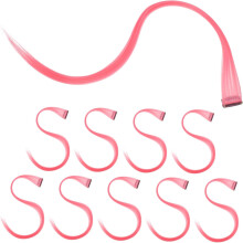 10 Clip-in-Haarverlängerungen, glatt, für Damen, leichte, synthetische Haarteile, temporäres Styling, Haaraccessoires für Partys und Festivals