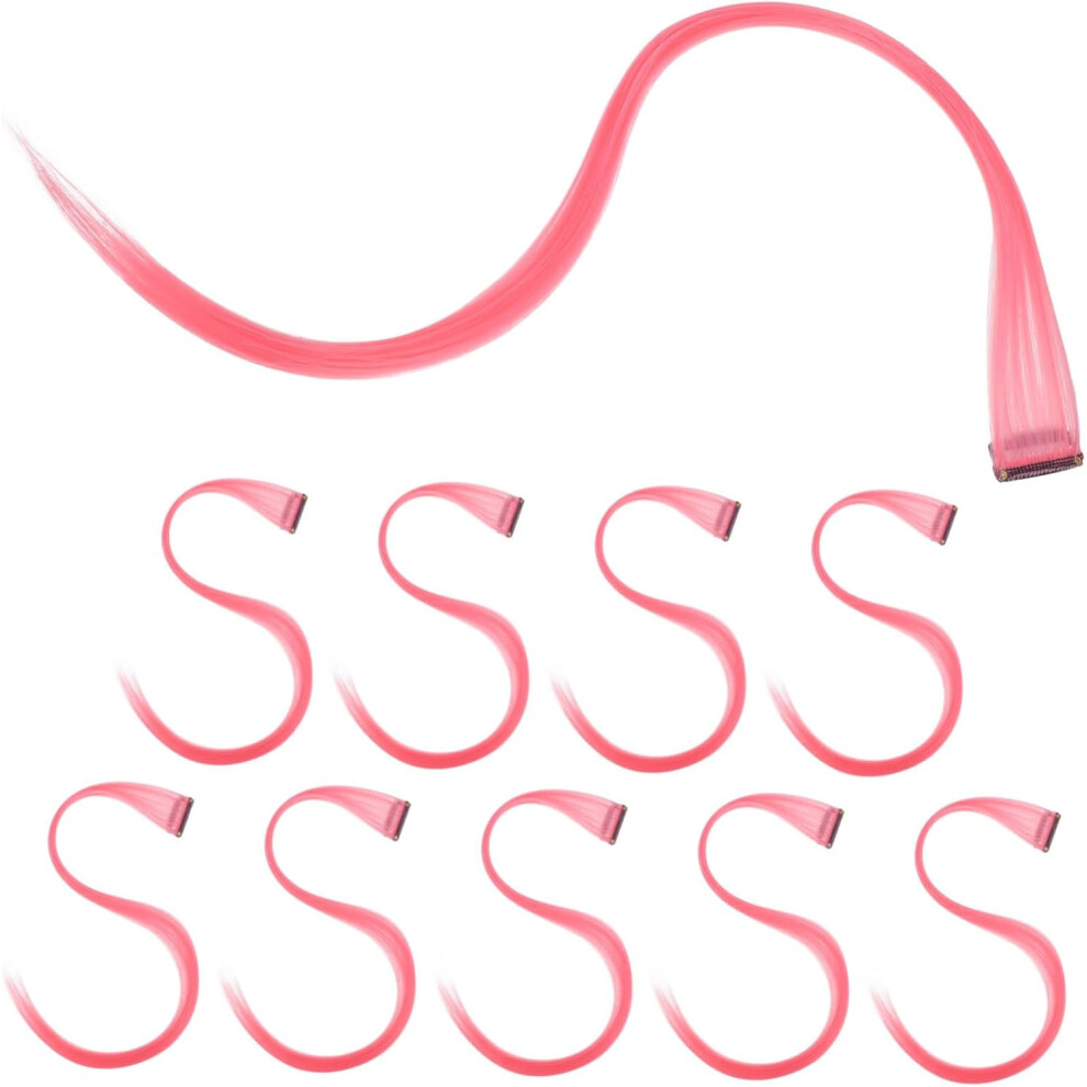 Hkhbjs 10Pcs Clip-In Straight Hair Extensions For Women Lightweight Synthetic Hairpieces Temporary Styling Wear Party Festival Hair Accessories