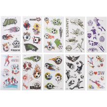 Set van 10 tijdelijke voetbaltatoeages (12x6,8 cm), realistische decoratieve neptatoeages voor kinderen, jongens en meisjes, voetbalfeestartikelen.