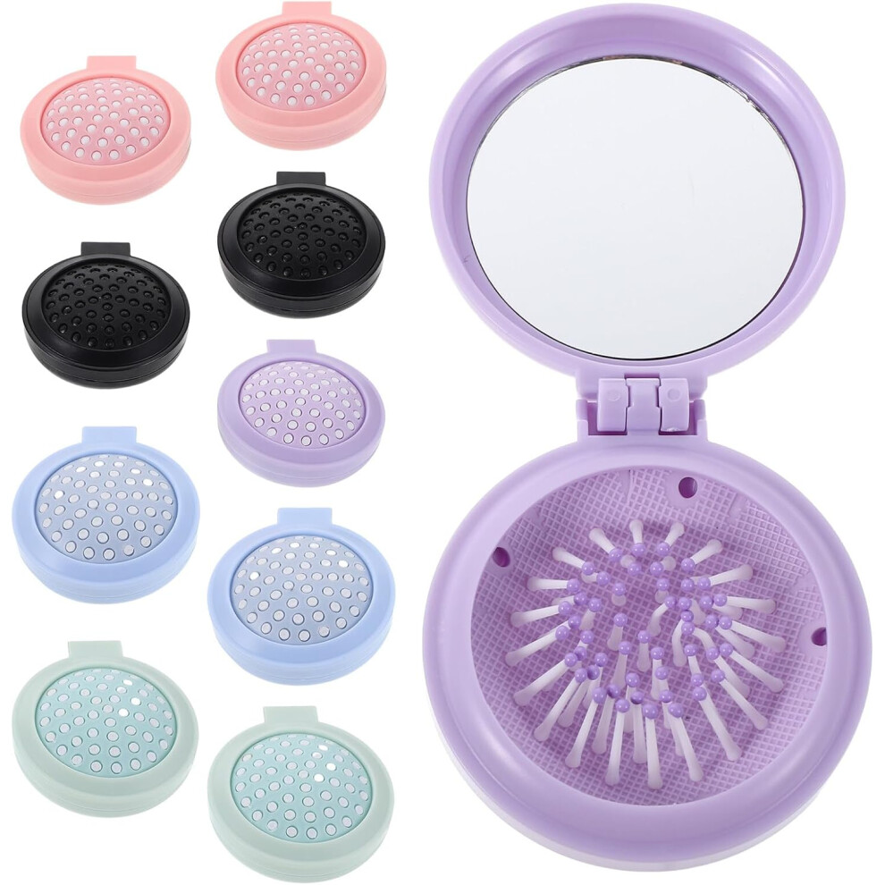 Hkhbjs 10Pcs Foldable Massage Hair Comb Set Compact Mirror For Boys And Girls Girls Travel Purse Backpack Use