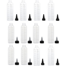 12pcs Squeeze Liquid Bottles Pet Refillable Hair Perm Liquid Bottles Scratch Repair Sauce Mist Spray