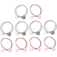 10 stk. elastiske hårringer, elegante hårbånd, balltau, hestehaleholdere for jenter, flettede bånd, tilfeldig farge