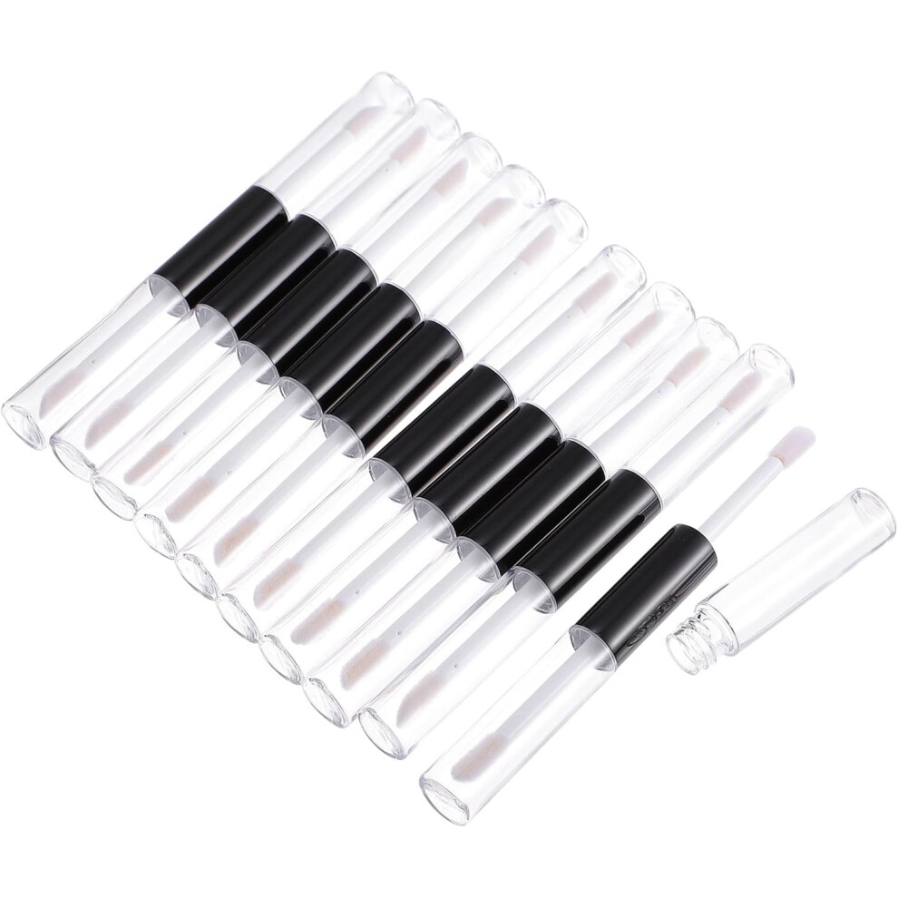 Hkhbjs Black 10Pcs 4Ml Double-Ended Lip Gloss Tubes Petg Plastic Cosmetic Containers Refillable Empty Lipstick Bottles