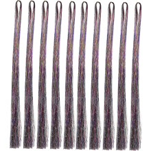 10 Stück Glitzer-Haarverlängerungen mit Lametta-Clips für Pferdeschwänze, Haaraccessoires für Damen, Haarverlängerungen für Hochzeitsfeiern