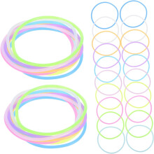 100 stk. selvlysende silikonhårbånd og geléarmbånd justerbare vanntette retro-armbånd