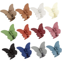 12 Stück Schmetterlings-Haarspangen, mattiert, kleine Haarspangen für dünnes Haar, Haarspangen für Damen, Jungen und Mädchen, süß für Frauen