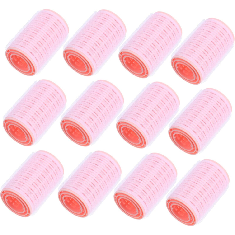 Hkhbjs Pink 12Pcs Self Grip Hair Roller Jumbo Hair Curlers For Practical Curler For Salon Use