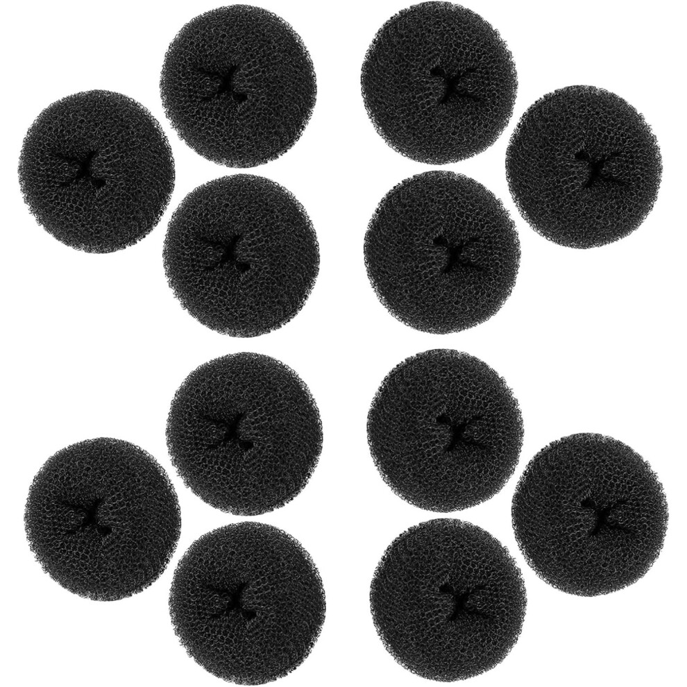 Hkhbjs Black 12Pcs Reusable Donut Bun Maker Set Hair Styling Tool For Women Girls Messy Buns Ballet Builder Hair Doughnut