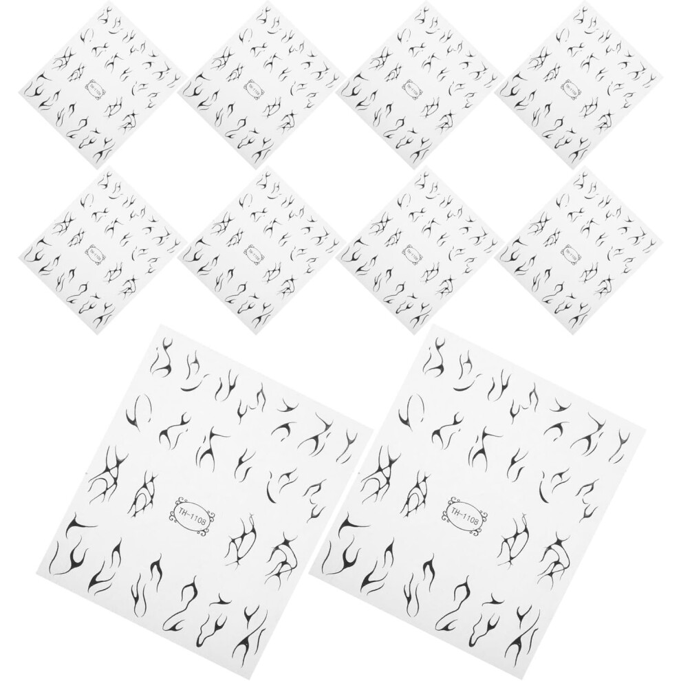 Hkhbjs 10Pcs Nail Art Stickers Marble Line Wave Design Fingernail Decorations For Women Manicure Supplies Abstract Geometric
