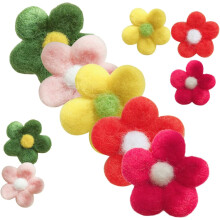 10 st ullfiltblommor DIY håraccessoarer ornament för hattdekoration hantverksmaterial