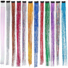 11 Stück Glitzer-Haarspangen, kreative Haarverlängerungen, funkelnder Schmuck für Partys und Festivals, zufällige Farbe