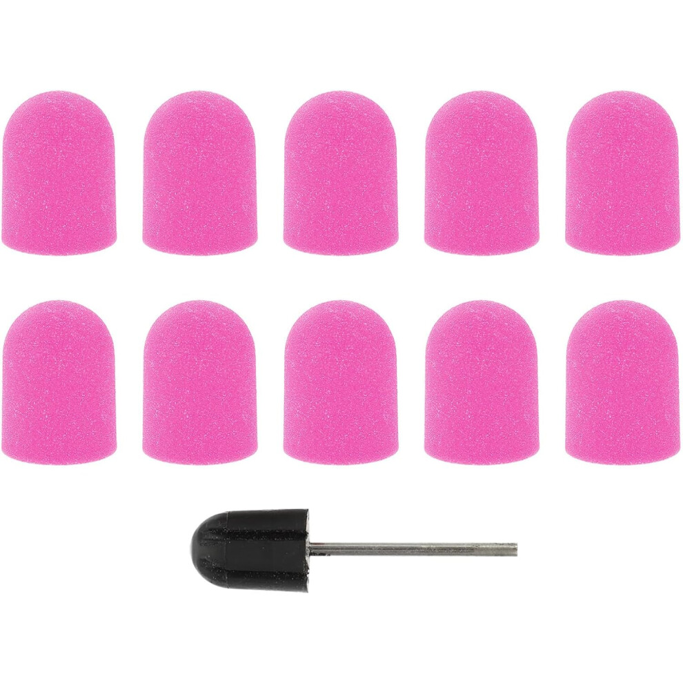Hkhbjs Polisher Caps 10Pcs Purple 180# Nail Drill Bits For Nail Buffing And Cuticle Removal For Home Manicure And Pedicure