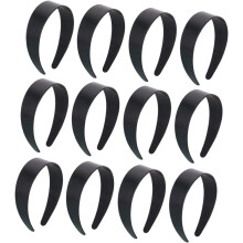 12 Stück breite Retro-Haarbänder aus hartem Kunststoff, schlichte Bastel-Haaraccessoires für Frauen und Mädchen, DIY-Haarbänder zum Baden