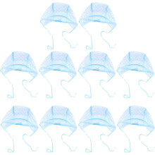 10pcs Blue Highlighting Cap Hair Dye Hat with Holes Reusable Hair Coloring Processing Caps