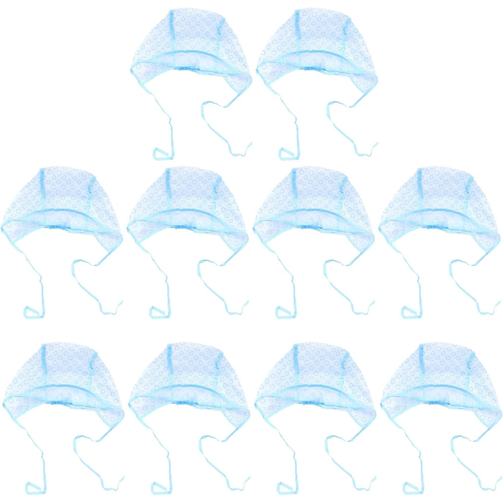 Hkhbjs Blue 10Pcs Highlighting Cap Hair Dye Hat With Holes Reusable Hair Coloring Processing Caps