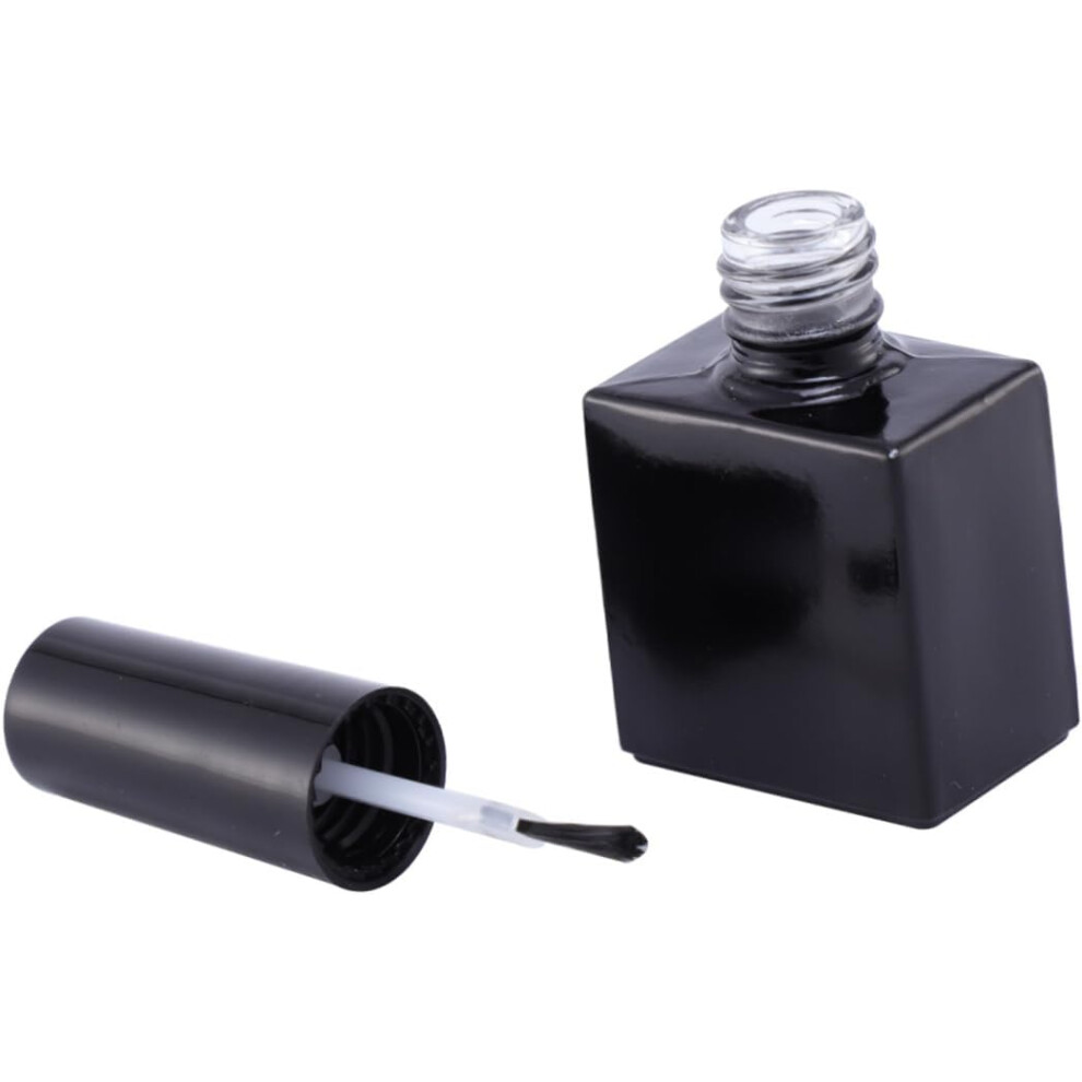 Hkhbjs Black Empty Nail Polish Bottles 12Pcs 10Ml Round Glass Containers