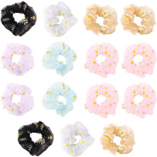 15 buc bomboane culoare florală păr Scrunchies elastice coadă de cal suporturi mici Daisy design pentru femei accesorii de păr și styling