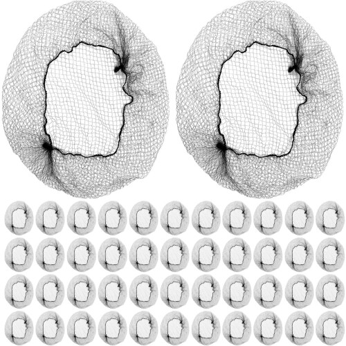150 filets à chignon noirs de 61 cm (24 pouces) à maille fine et bord élastique