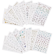 16 Bögen Nagelsticker für Weihnachtsmaniküre, verschiedene Designs