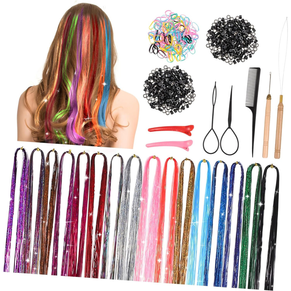 Hkhbjs Unisex Hair Tinsel Kit Braiding Tools Glitter Hair Strings And Strands For Boys And Girls For Christmas