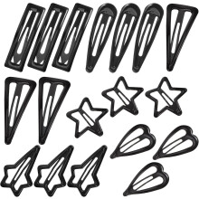 18-teiliges Set schwarzer Metall-Haarspangen für Damen, modische Haarspangen-Accessoires