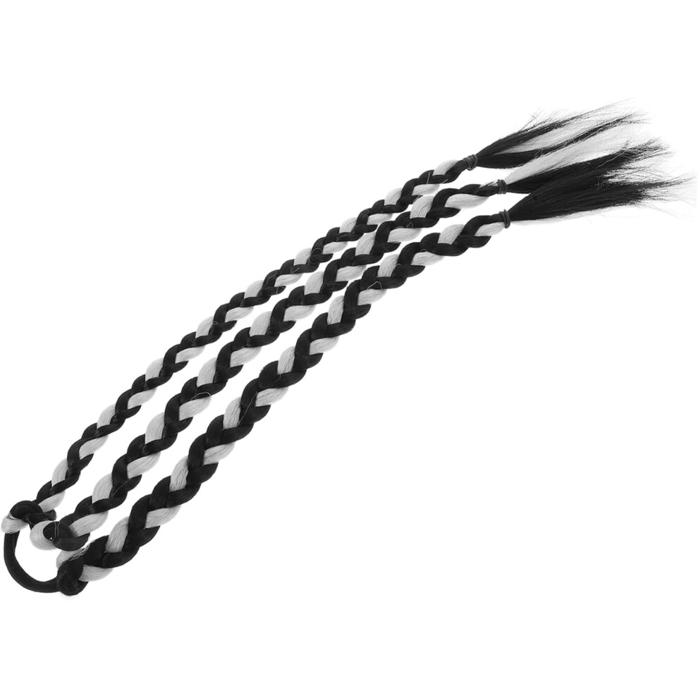 Hkhbjs Unisex Braids Hair Extensions For Women Long Ponytail Extensions Rubber Bands For Rainbow Hairstyle And Braided Synthetic Hairpieces