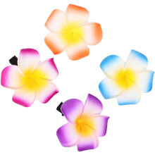 18 künstliche Plumeria-Haarspangen im hawaiianischen Stil für Damen, ideal für Strandpartys und Dekorationen (Farben zufällig)