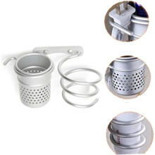 Haarföhnrek voor aan de muur, houder voor föhn en kam, opbergorganizer voor de badkamer, zilverkleurig.