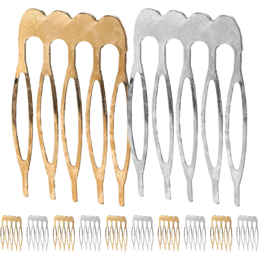 Hkhbjs 100Pcs Teeth Blank Metal Hair Combs Slide Combs For Wedding Veils Girls Diy Crafting Wire Hair Styling Tools
