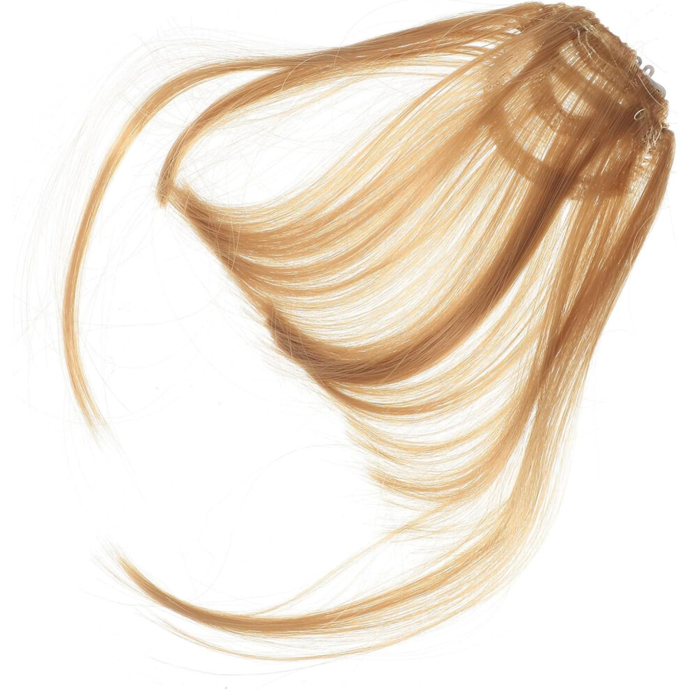 Hkhbjs Unisex Golden 2Pcs Clip Bangs Extensions Women Fake Front Bang Hair Fringe Extensions For Cosplay Party