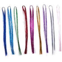 1000 Stück Glitzer-Haarverlängerungen mit Lametta für Damen, Party-Perücken, Gastgeschenke, bunte Lametta-Haarverlängerungen