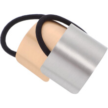 2pcs Polished Alloy Hair Ties for Women Girls Elastic Bead Hair Ring Ponytail Holders Rope Stretch Ring for Daily Use