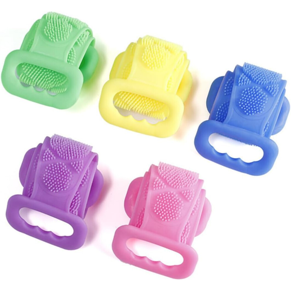 Hkhbjs 2Pcs Silicone Bath Towel Shower Exfoliating Strap Bathing Massage Brush For Bathroom Supplies For Back Scrubbing In Shower