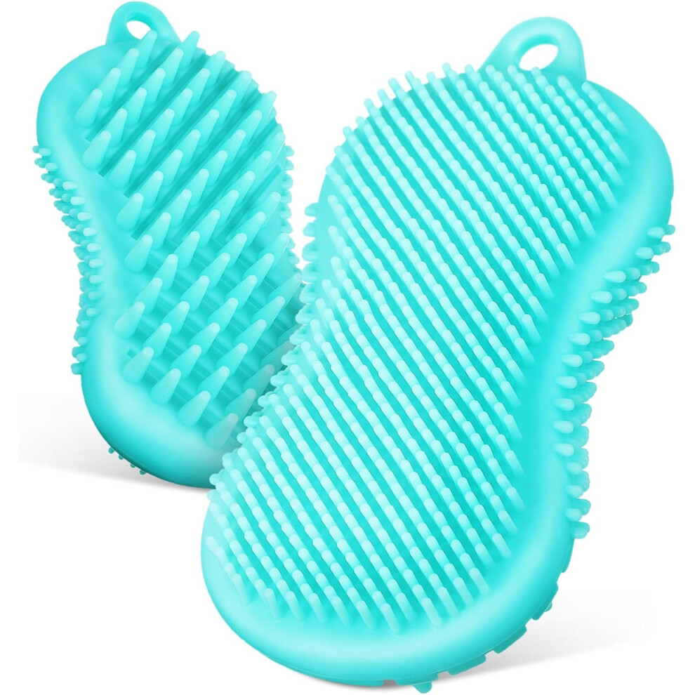 Hkhbjs 2Pcs Silicone Body Brush Exfoliating Bath Scrubber Double-Sided Soft Bristles
