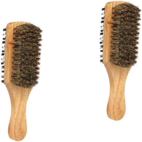 2er-Pack Bartbürsten mit Borsten, doppelseitig, tragbar, für die Bartpflege – Styling-Tool für Männer