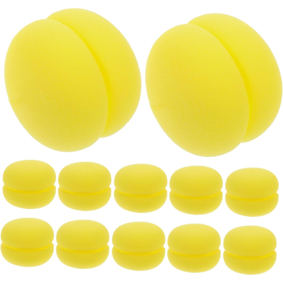 Hkhbjs 12Pcs Yellow Curling Hair Non-Damaging Sponge Rollers For Effortless Curls Creative Hair Styling Tools For Women Lightweight Accessories