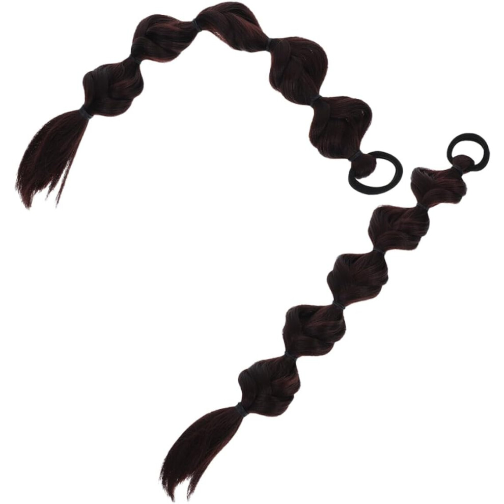 Hkhbjs 2Pcs Boxing Braids Wig Deep Bubble Ponytail Extensions Hair Extensions For Women