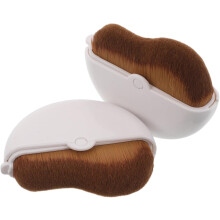Lot de 2 pinceaux Ă fond de teint rotatifs blancs, applicateurs de maquillage Ă tĂŞte plate pour fond de teint liquide