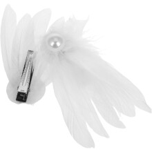Elegante weiße Federhaarspange mit Perlen, Ballett-Haarschmuck für Damen, Engel-Kostüm-Party-Haaraccessoires